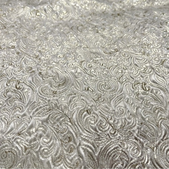 Maggy London Metallic Gold and Cream Jacquard Weave Embellished Shift Dress sz 6 - Picture 8 of 15